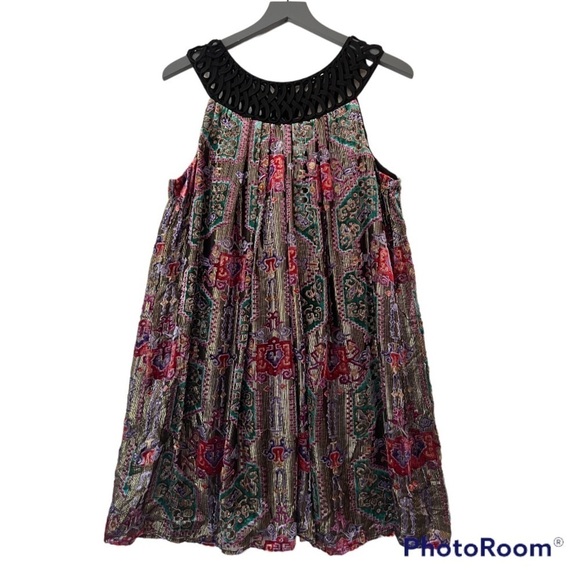 Anthropologie Moulinette Soeurs Linnea Burnout Velvet Metallic Dress - Picture 1 of 14